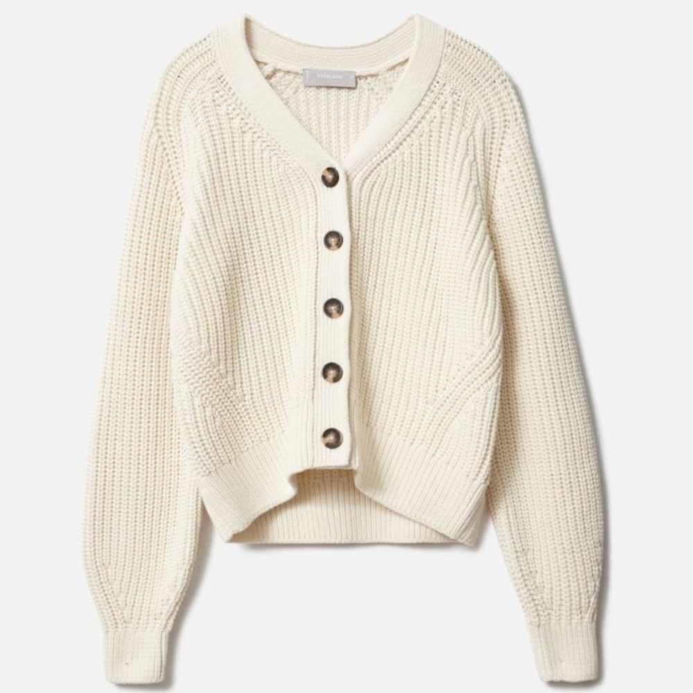 Everlane The Texture Cotton Cardigan Canvas Color Small Cotton NWT